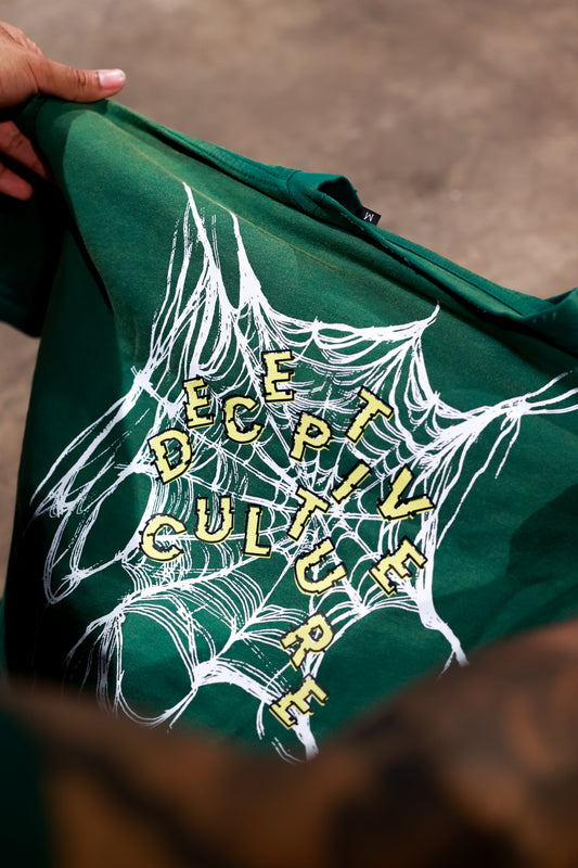 CAUGHT IN THE WEB TEE - GREEN